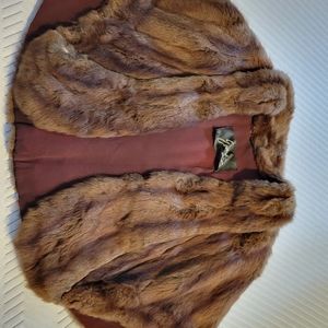 Evans of Chicago Mink stole, deep brown